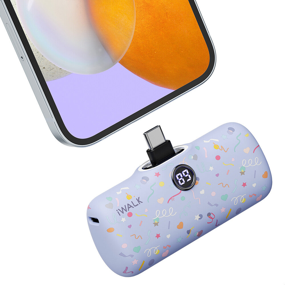 iWALK 4800mAh USB-C 20W PD Fast Charging mini power bank with Colorful Pattern