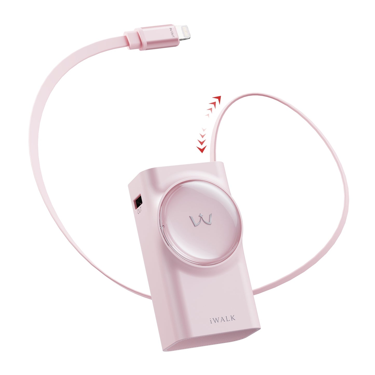 iWALK LinkPod Reel 10000|30W Built-in 2.3ft Lightning Cable Portable Charger