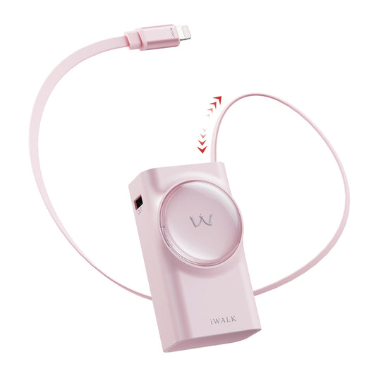 iWALK LinkPod Reel 10000|30W Built-in 2.3ft Lightning Cable Portable Charger