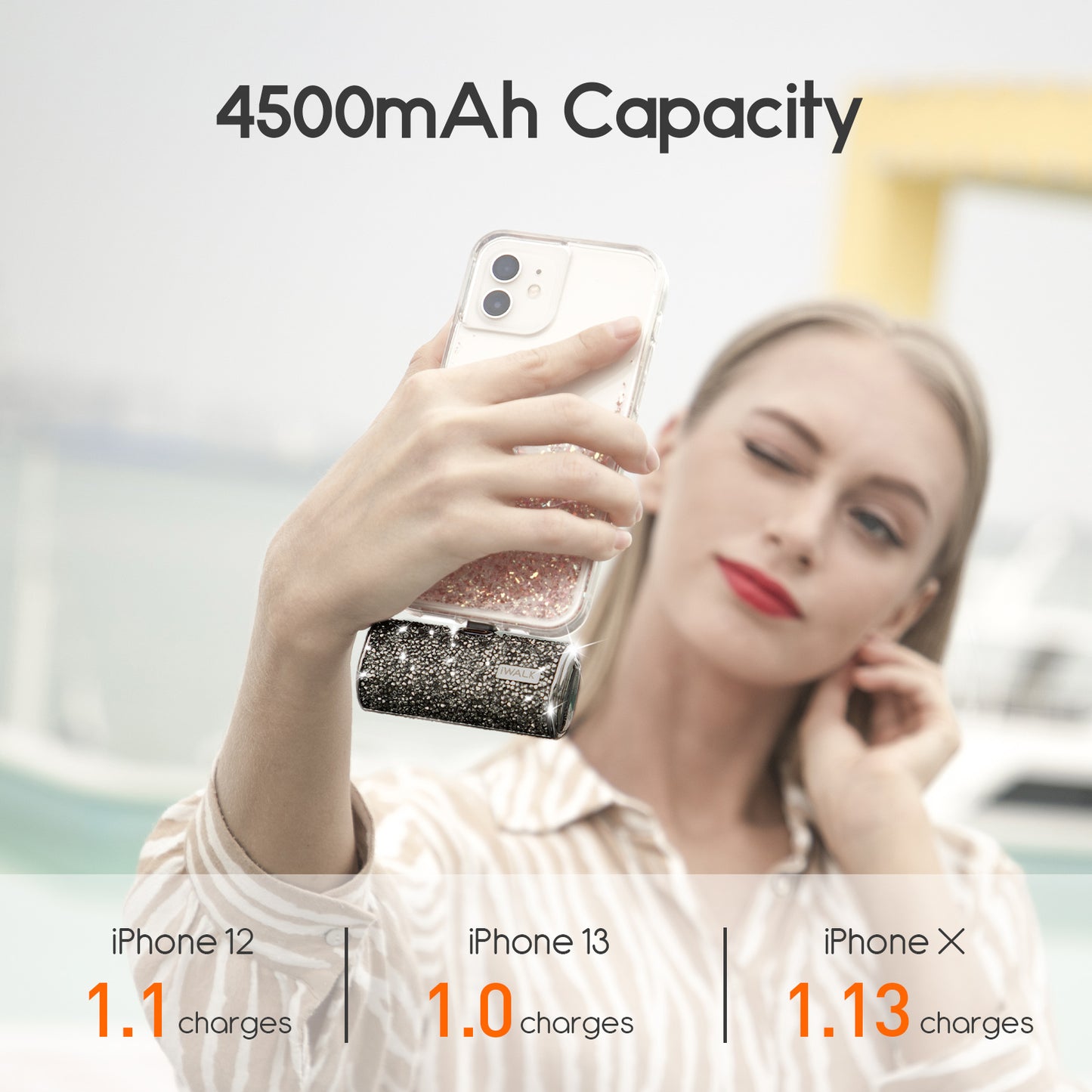 iWALK portable charger 4500mAh BlingBling Small Power bank for iPhone