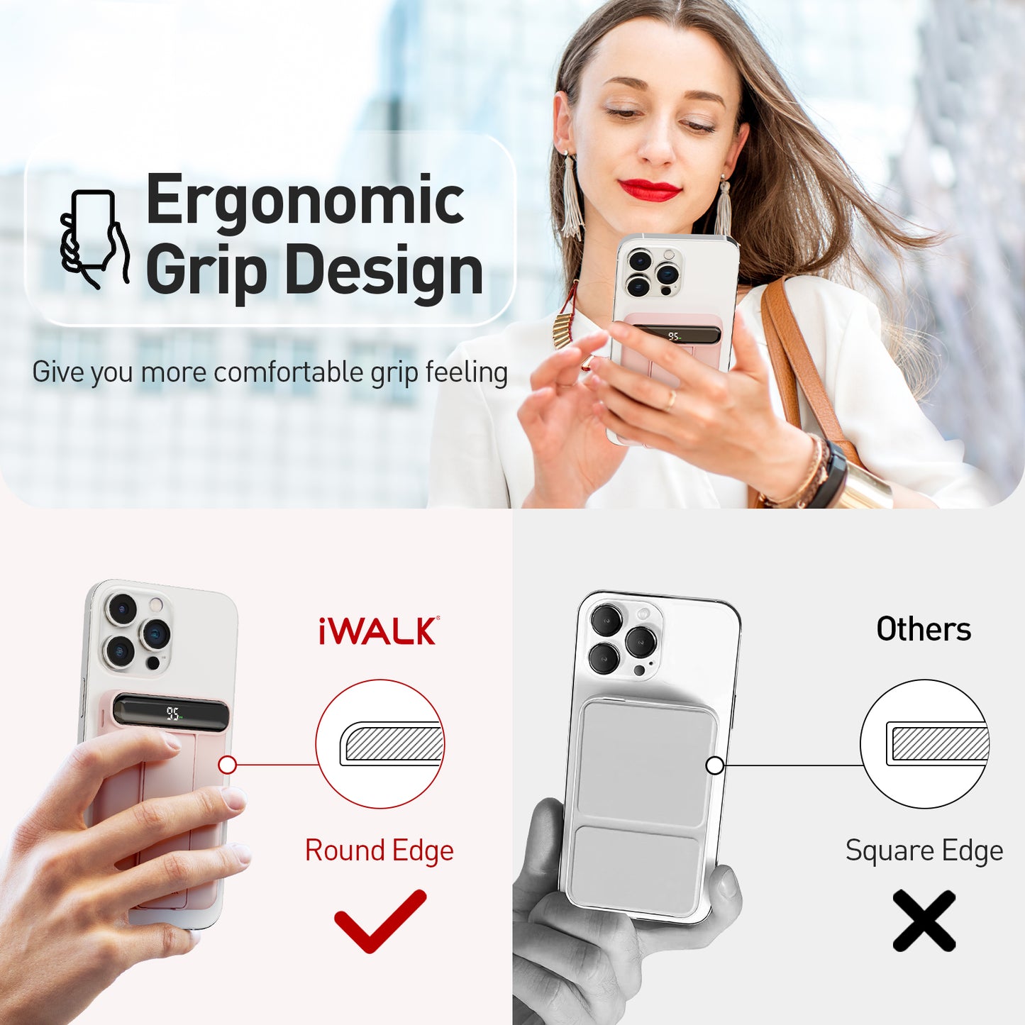 iWALK 5000mAh USB-C Port Magnetic Portable Charger with Stand