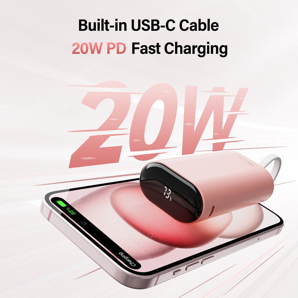iWALK PD Fast Portable Charger(Built-In USB-C Cable)