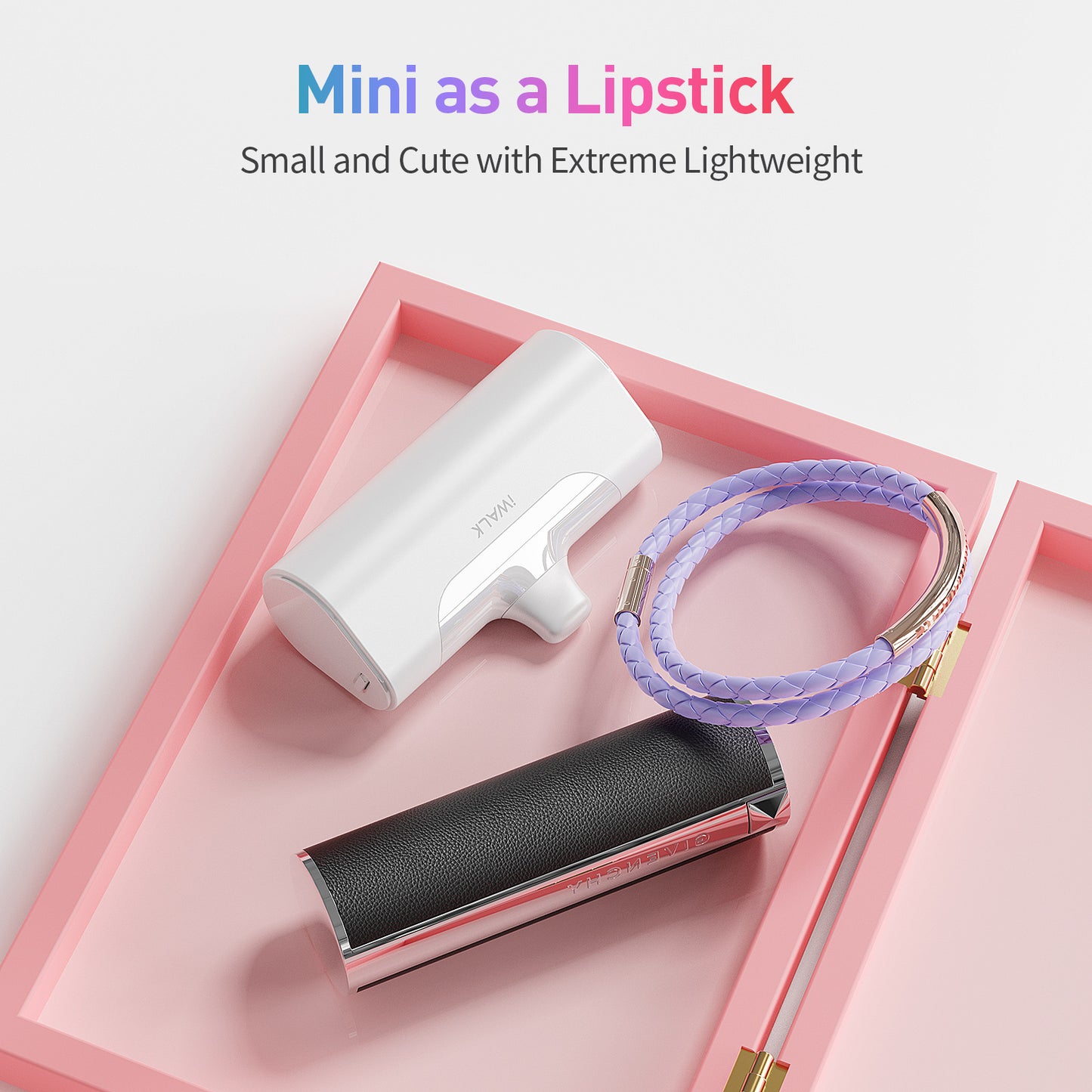 iWALK LinkPod 4 | Pocket Size Cute Portable Charger for iPhone 14/13/12/11/X/8/7/6(Built-In Connector)