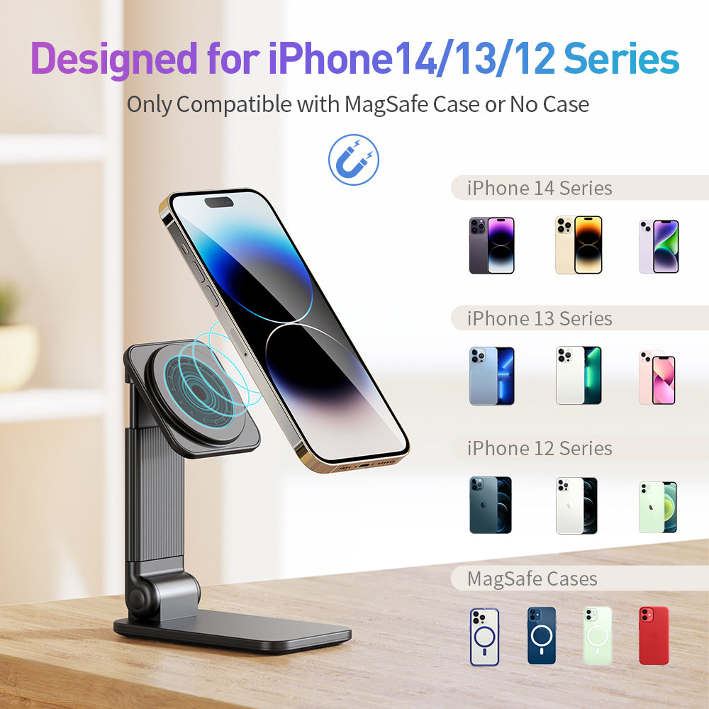 iWALK Foldable magsafe stand for Desk, Height Adjustable Hands-Free