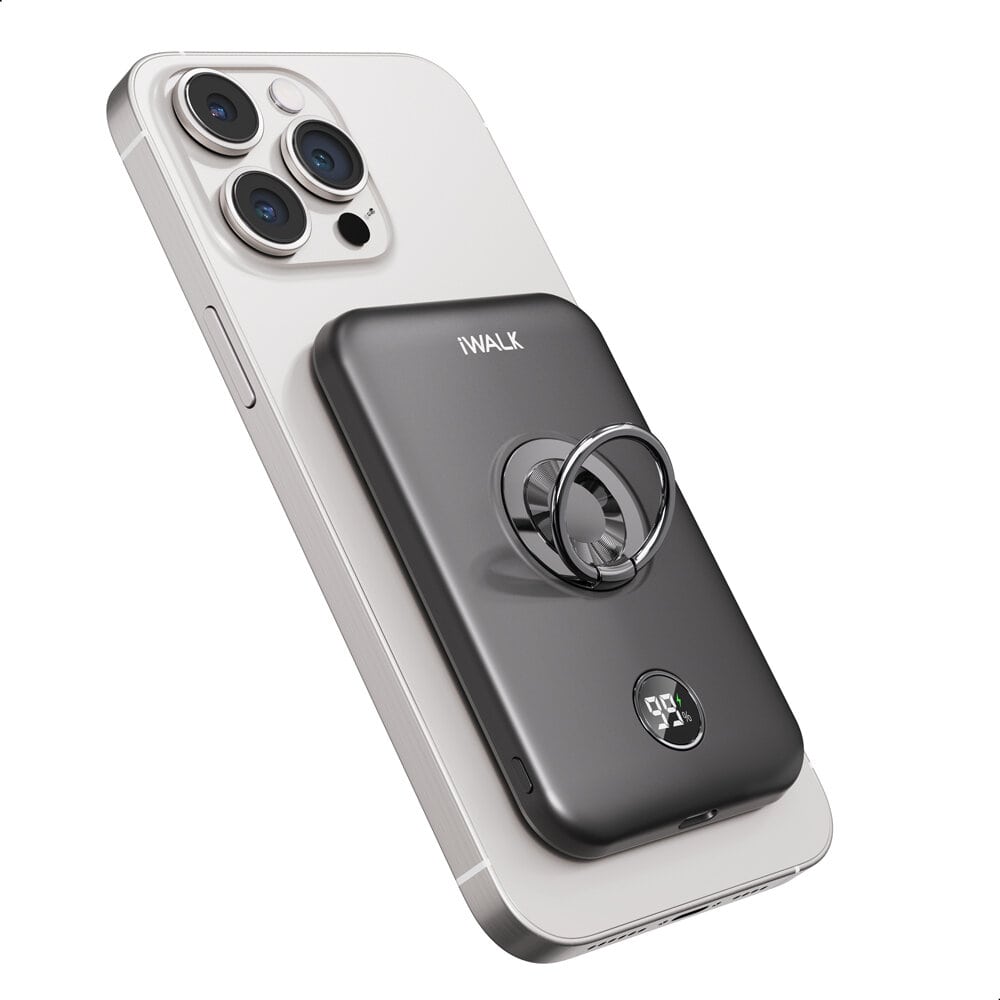 iWALK 6000mAh PD 18W Fast Charge Wireless Portable Charger with Finger Ring