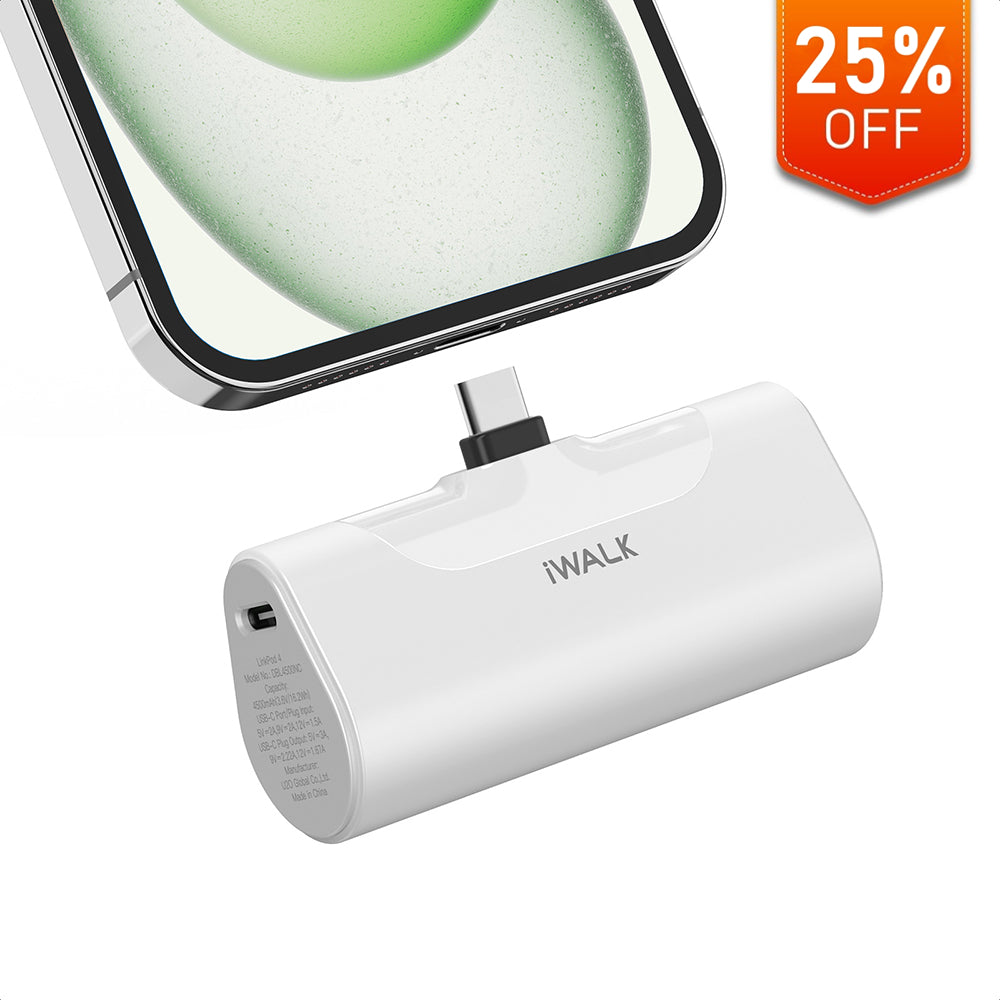 iWALK LinkPod 4 | 4500mAh 20W Portable Charger Built-In USB-C Port