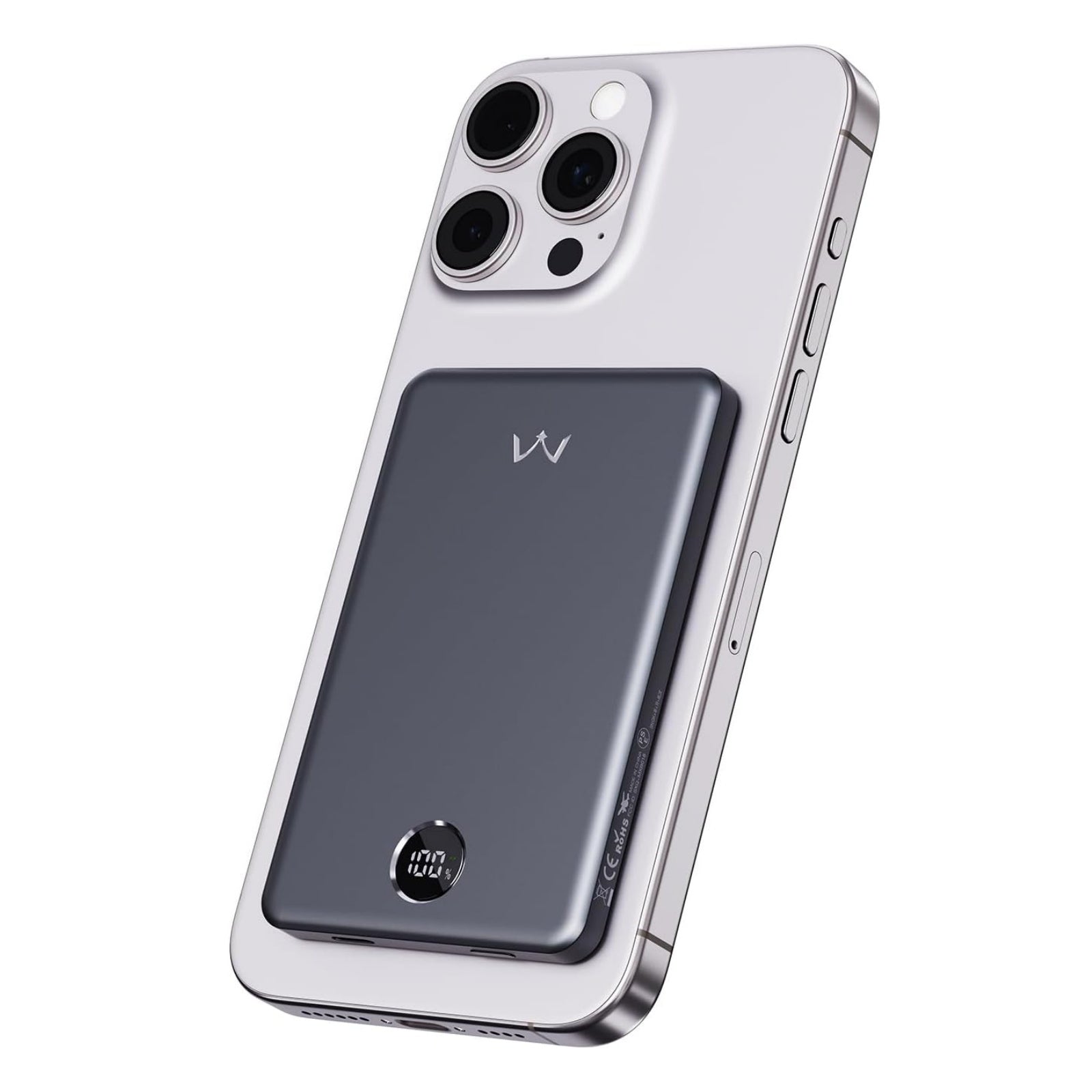 A cool portable charger for Apple Watch with a 9000mAh capacity, charging a watch.