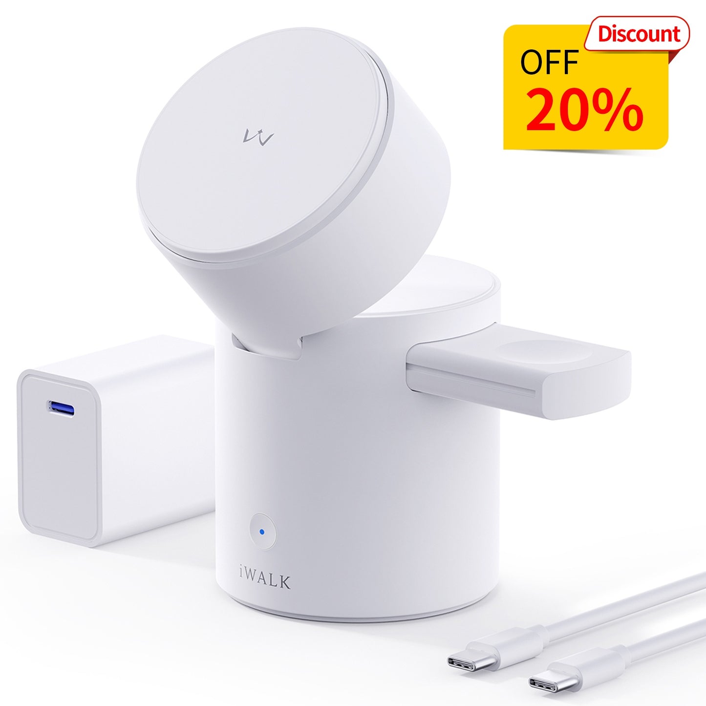 iWALK StandMe Auto|Auto Rotation Foldable 3-in-1 Charging Stand