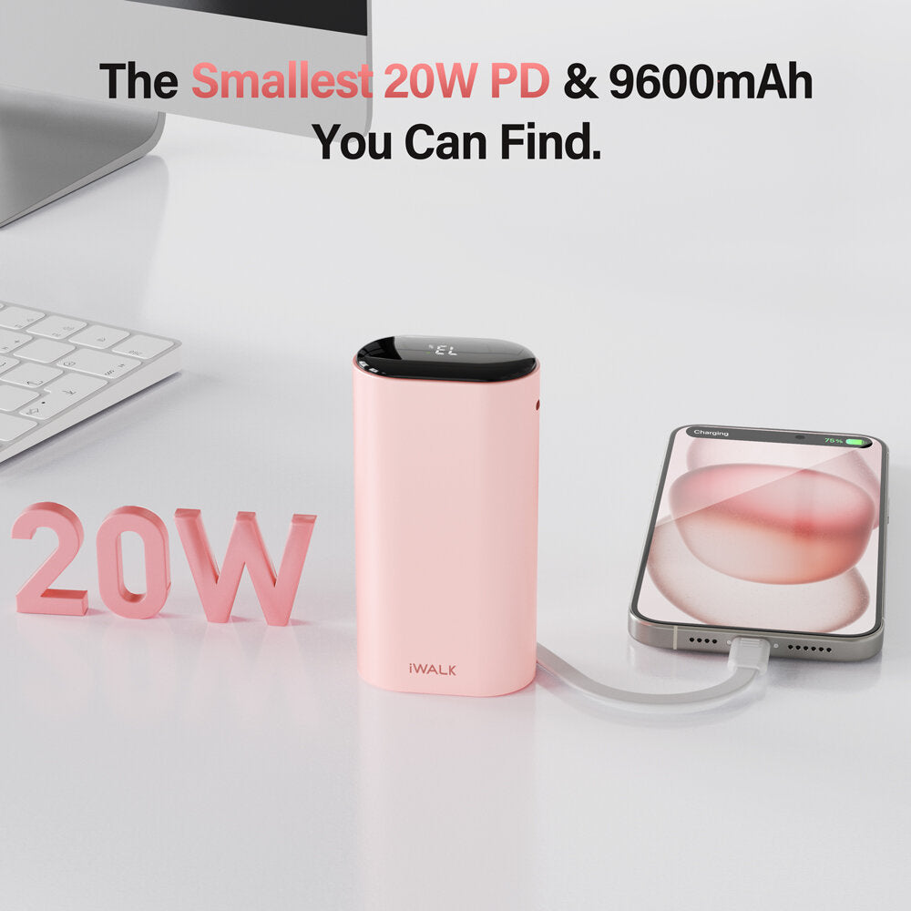 iWALK PD Fast Portable Charger(Built-In USB-C Cable)