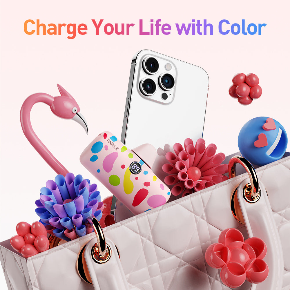 iWALK Colorful Cute Portable Charger for iPhone(Built-In Connector)