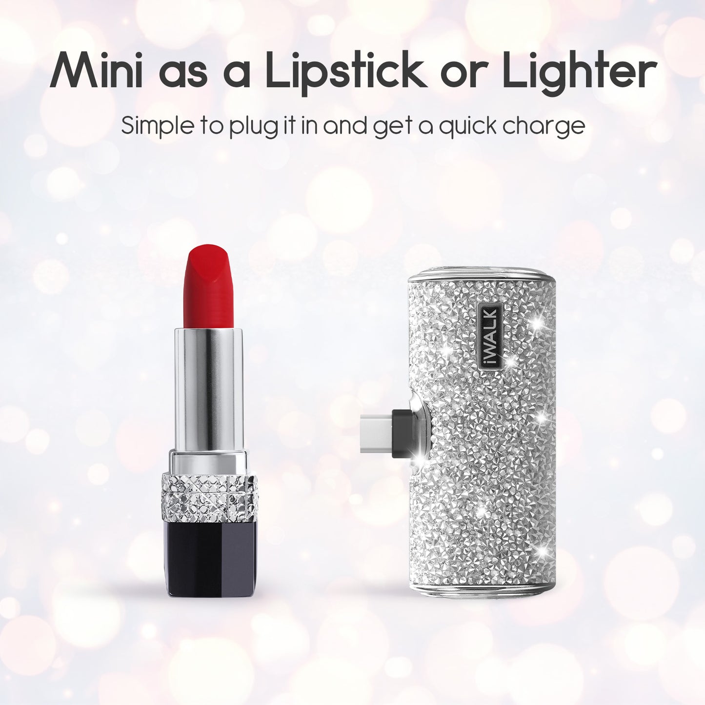 iWALK USB C 4500mAh Bling Pocket Juice Mini Power Bank