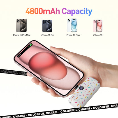 iWALK 4800mAh USB-C 20W PD Fast Charging mini power bank with Colorful Pattern