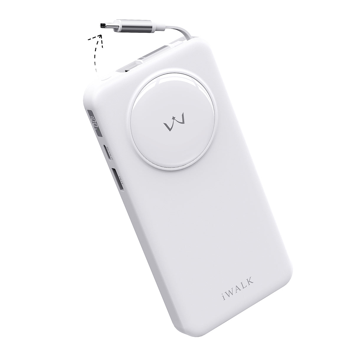 LinkPodReel Slim 30W Retractable 1.97ft Cable Power Bank