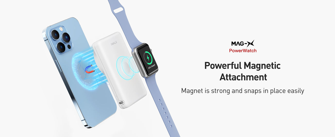 Iwalk Mag-x Magnetic Wireless 10000mah Power Bank With Iwatch Charger Pd  Fast Charging Portable Charger Compact Battery Pack Compatible With Iphone  : Target