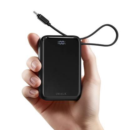 iWALK MagicGo 10000 |45W PD Fast Charging Power Bank with Built-in Cable & Holder
