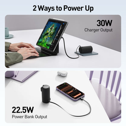 iWALK LinkPod AC5000|30W Power Bank with Foldable AC Plug & Built-in USB-C Cable