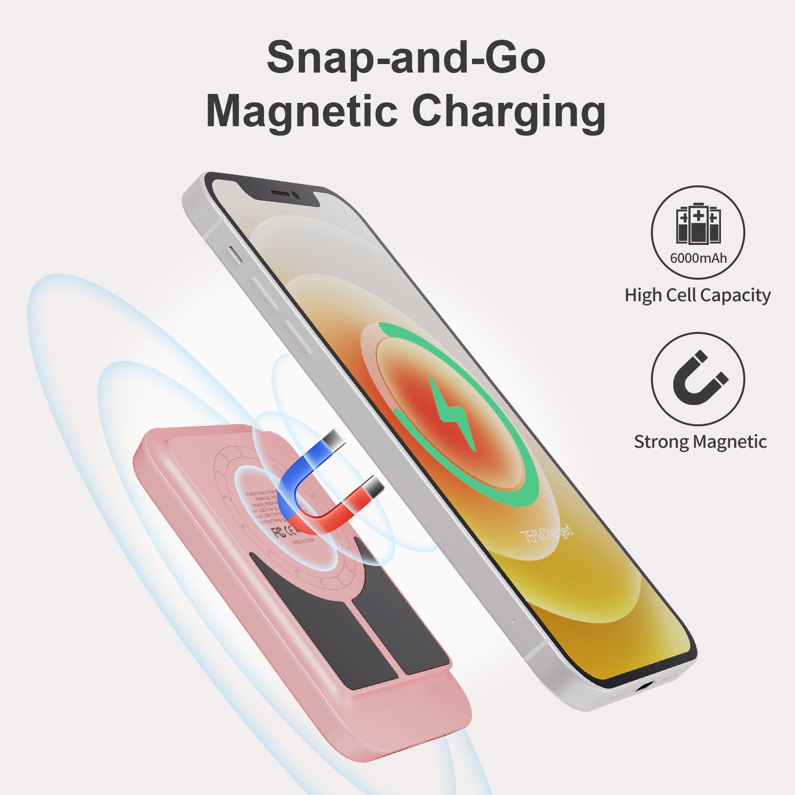 Chargeur induction compatible magsafe pour iPhone 15-15 PLUS-15