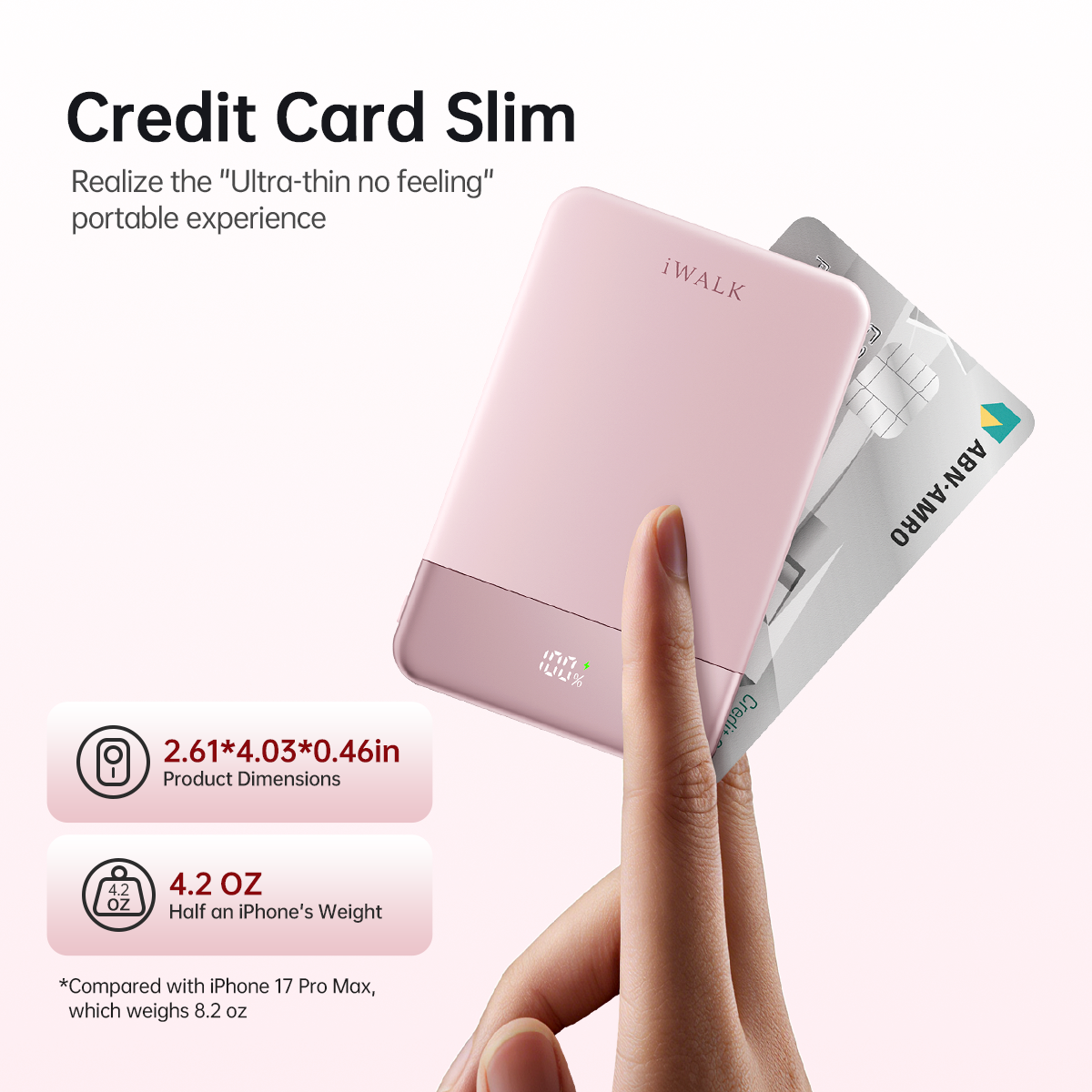 iWALK PowerGrip Air |15W Ultra Slim Magnetic Wireless Power Bank