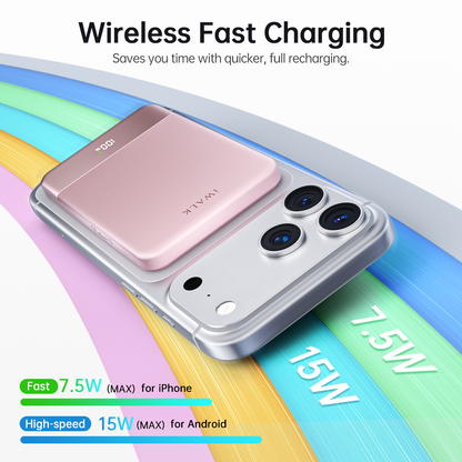 iWALK PowerGrip Air |15W Ultra Slim Magnetic Wireless Power Bank