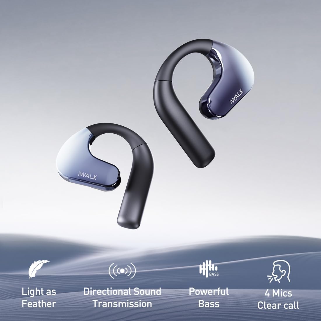 iWALK Open Ear Headphones | Bluetooth 5.3 Headphones 60H Playtime