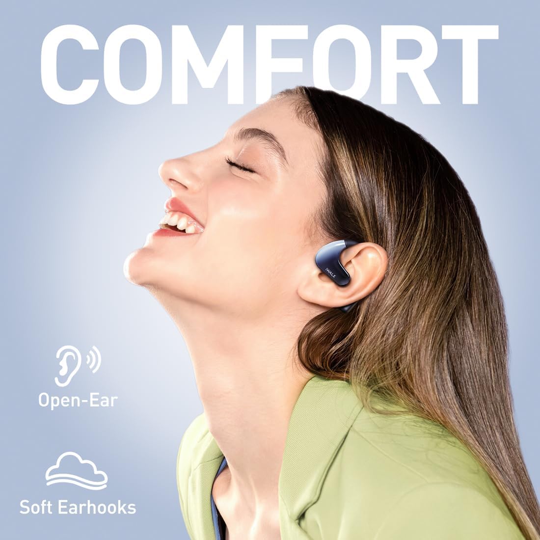 iWALK Open Ear Headphones | Bluetooth 5.3 Headphones 60H Playtime