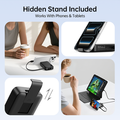 iWALK MagicGo 10000 |45W PD Fast Charging Power Bank with Built-in Cable & Holder