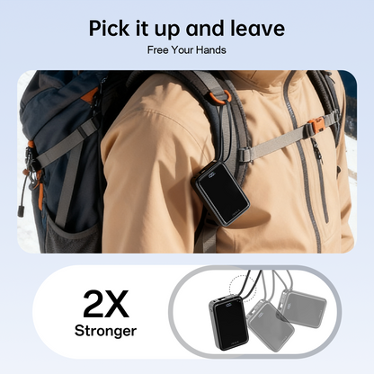 iWALK MagicGo 10000 |45W PD Fast Charging Power Bank with Built-in Cable & Holder