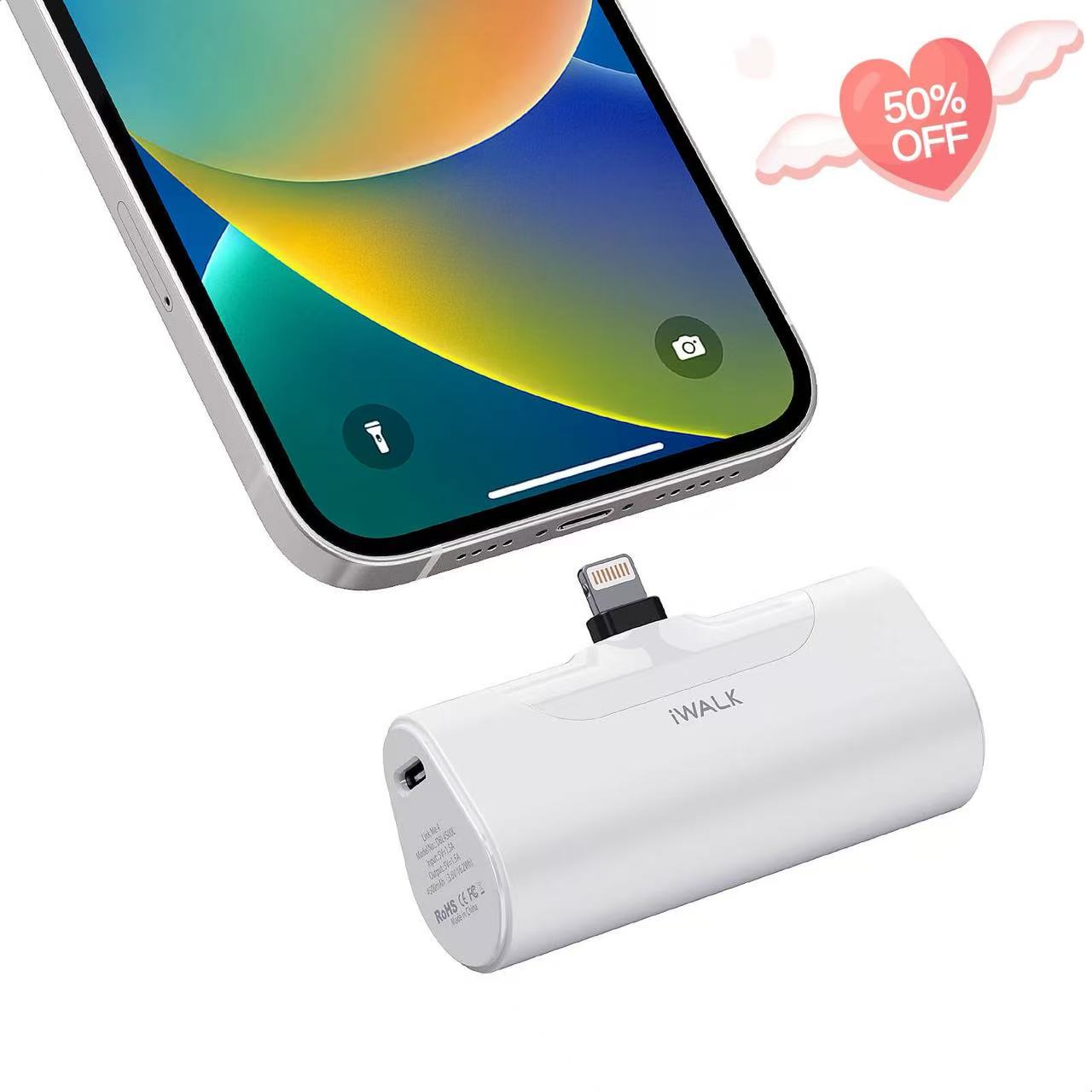 iWALK LinkPod 4 4500mAh Pocket Size Cute Portable Charger with Built-In Lightening Port