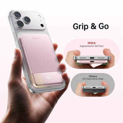 iWALK PowerGrip Air |15W Ultra Slim Magnetic Wireless Power Bank