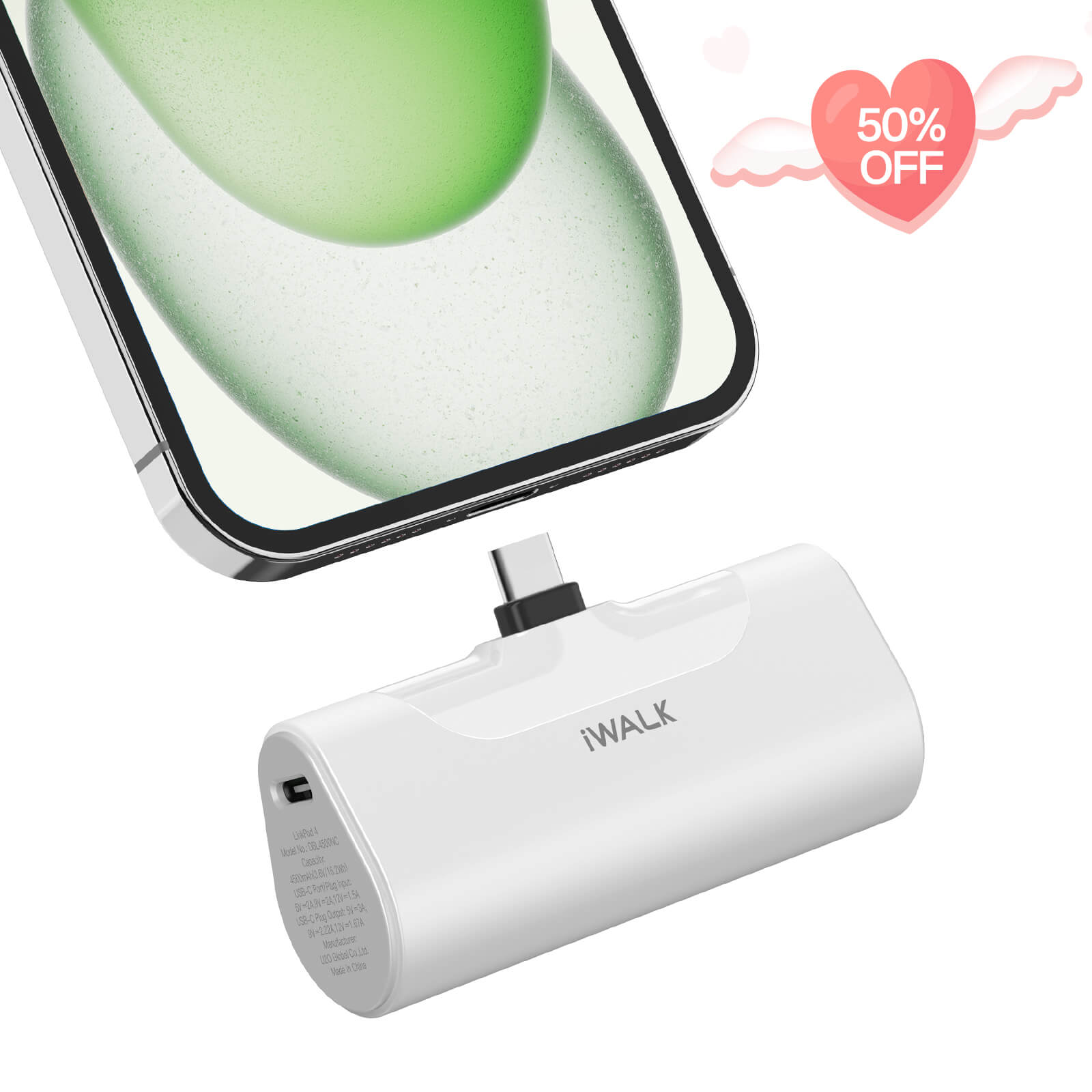 iWALK LinkPod 4 compact 4500mAh portable charger with cute pocket-size design