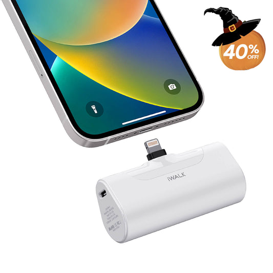 iWALK 4500mAh Pocket Size Cute Portable Charger with Built-In Lightning Port for iPhone 14/13/12