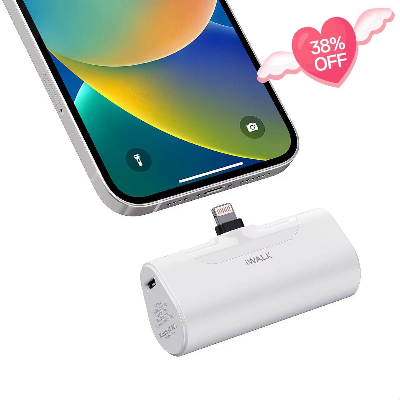 iWALK LinkPod 4 4500mAh Pocket Size Cute Portable Charger with Built-In Lightening Port