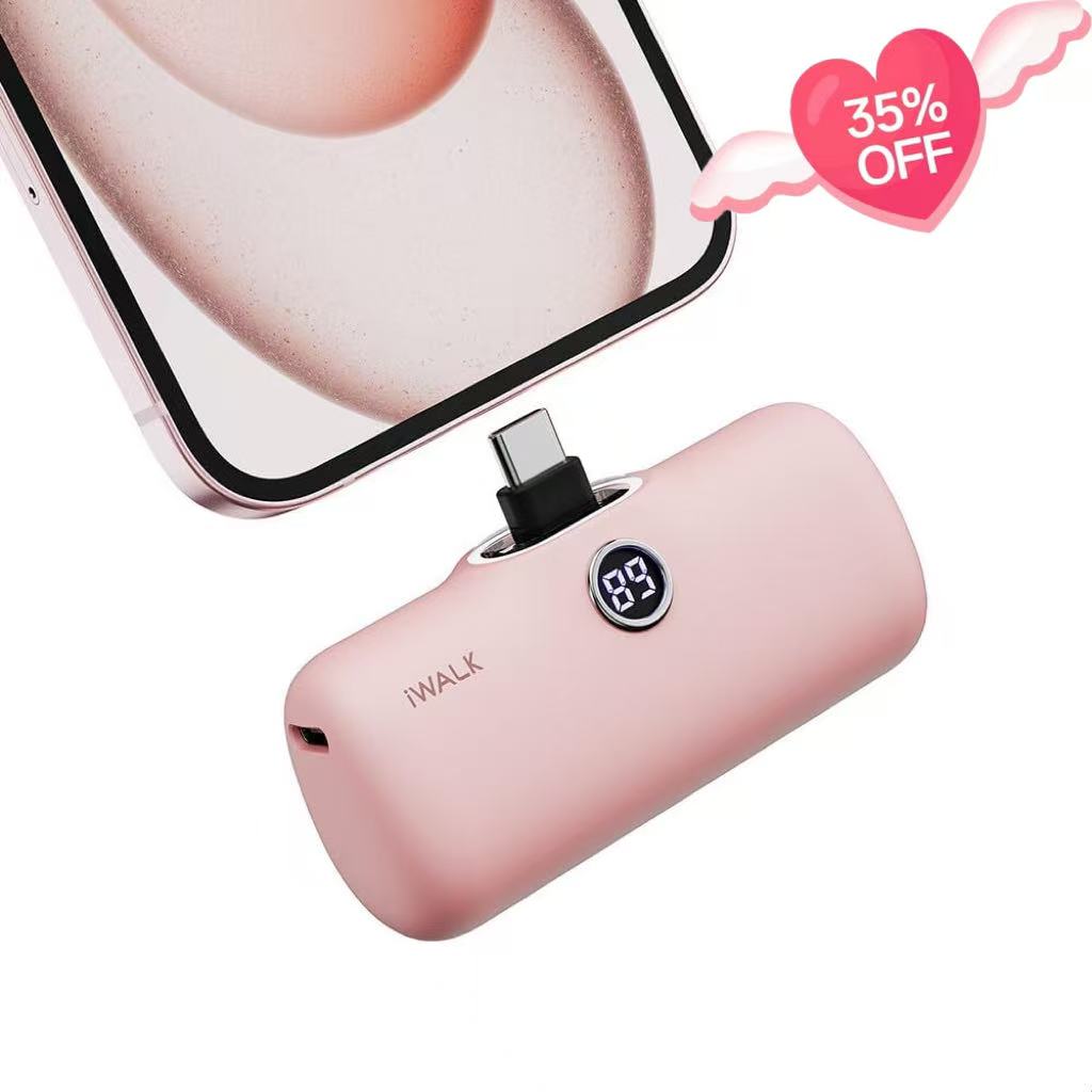 iWALK 5000mAh Portable Charger with USB-C Connector and LED Digital Display 