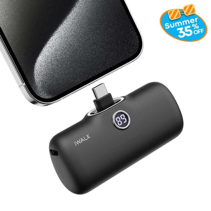 iWALK 10000 mAh Power Bank with Built-in Cable for iPhone 14/13/12 for sale