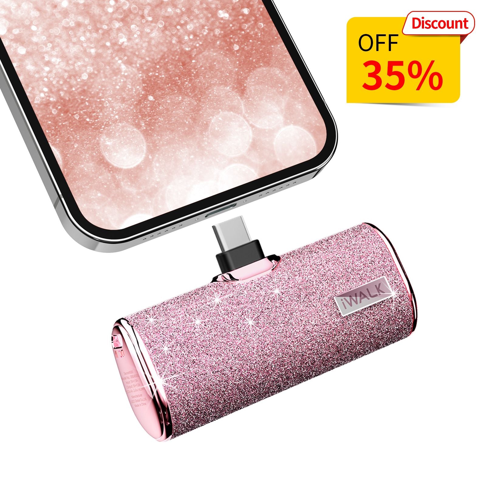 iWALK Secret4500|Diamond Portable Charger Built-In USB-C Port