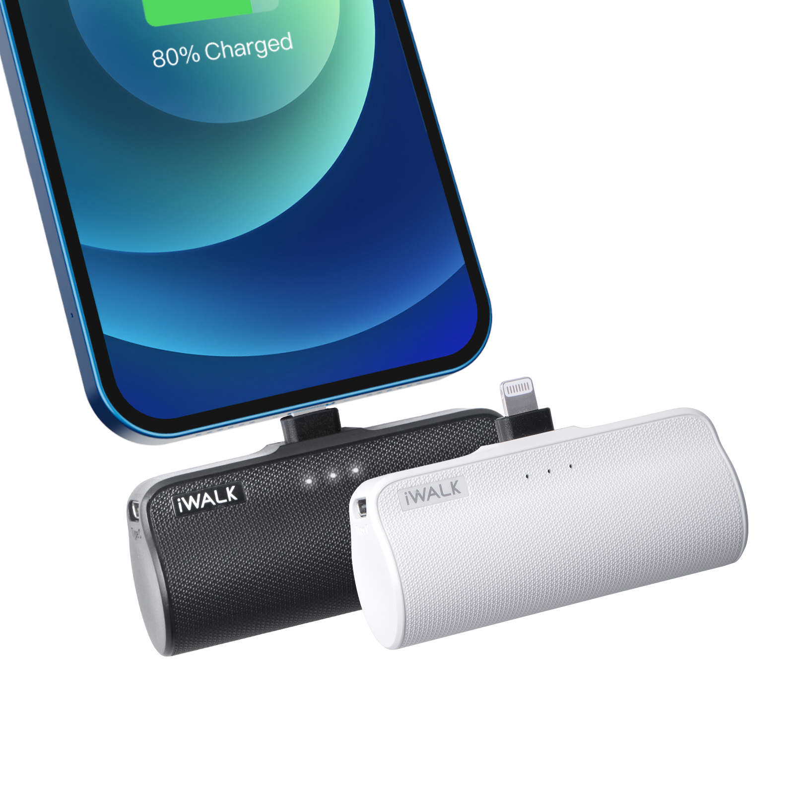Iwalk Mini Portable Charger for iPhone with Built in Cable[Upgraded], 3350mAh Ultra-Compact Power Bank Samll Battery Pack Charger Compatible with