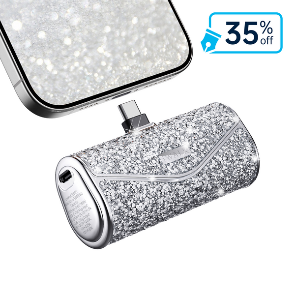 iWALK Upgraded Sparkly Portable Charger 22.5W, 5000mAh Power Bank for iPhone 17/16/15
