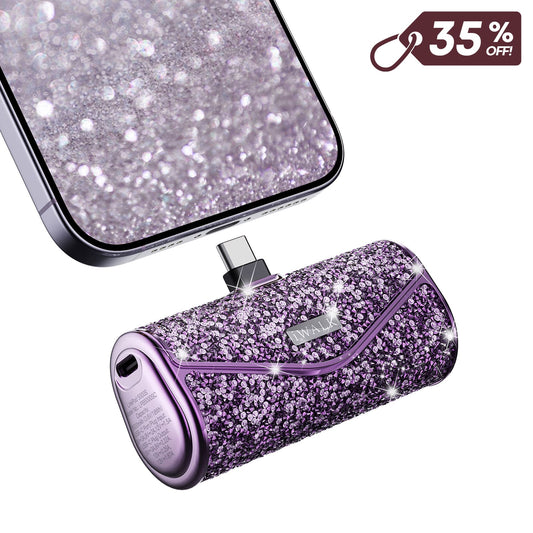 iWALK Upgraded Sparkly Portable Charger 22.5W, 5000mAh Power Bank for iPhone 18/17/16/15