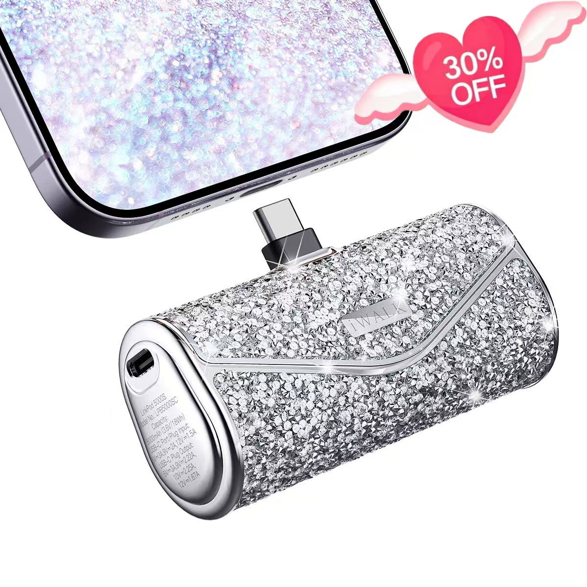 iWALK 22.5W  Portable Charger with Sparkly Diamond Design