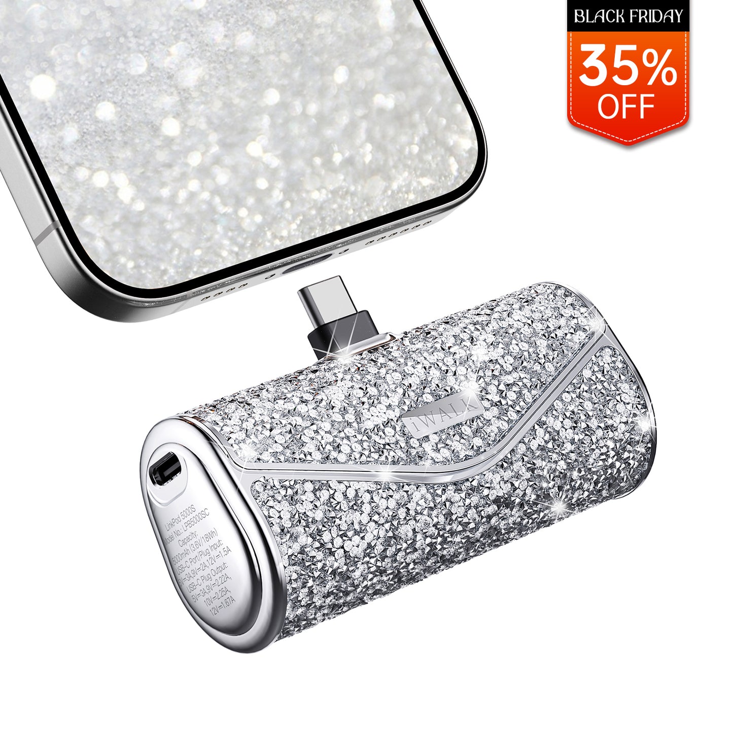 iWALK LinkPod 5000S|22.5W Upgraded Sparkly Diamond Portable Charger