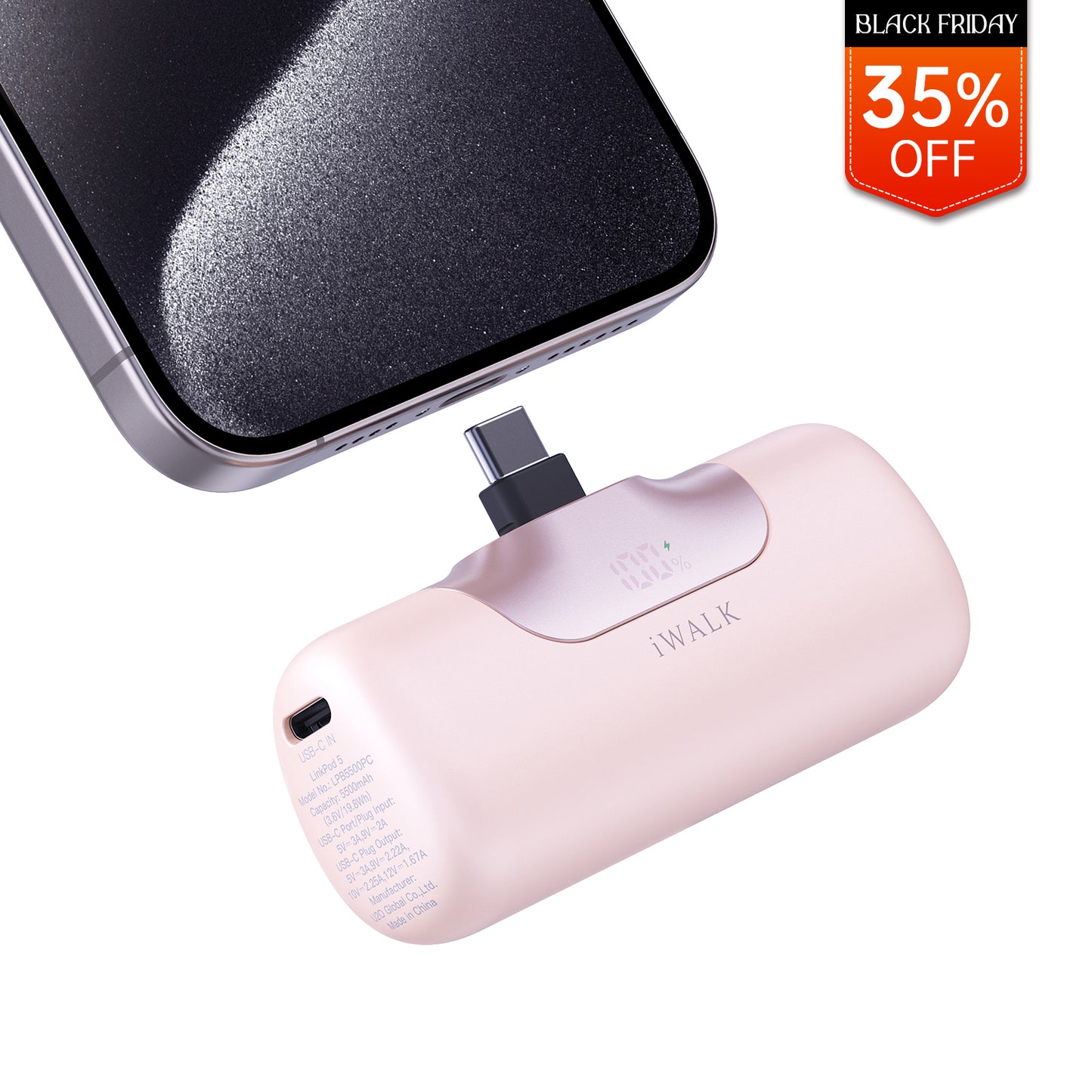 iWALK LinkPod 5 | 5500mAh, 22.5W USB-C Portable Charger