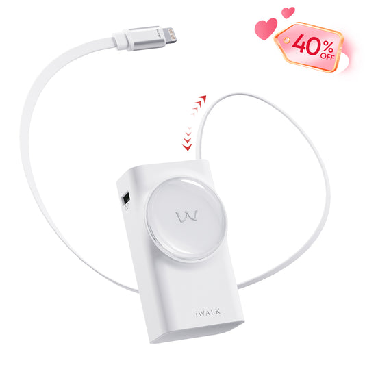 iWALK 10000 mAh Power Bank with Built-in Cable for iPhone 14/13/12 for sale