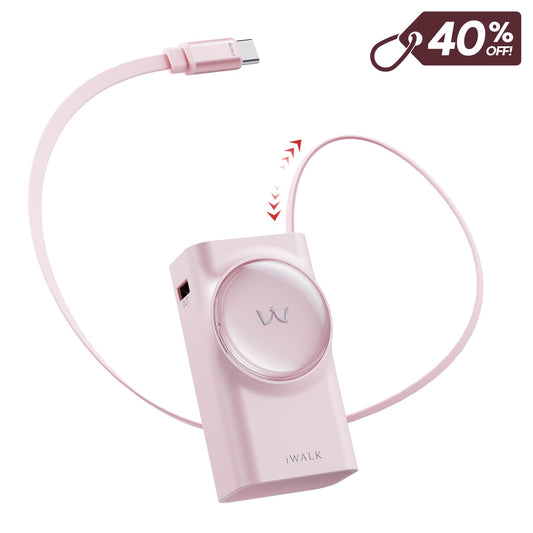 iWALK LinkPod 10000mAh Portable Charger with Built-in USB-C Cable For  iPhone 18/17/16//15/14/13 Series