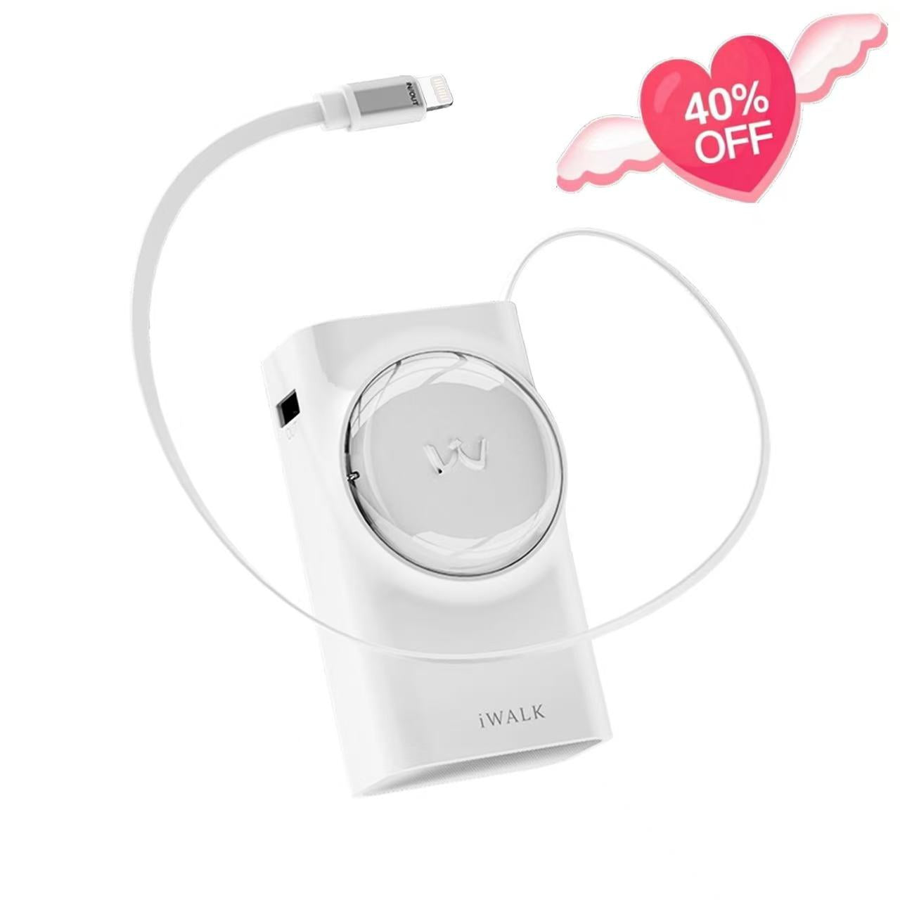 iWALK 10000 mAh Power Bank with Built-in Cable for iPhone 14/13/12 for sale