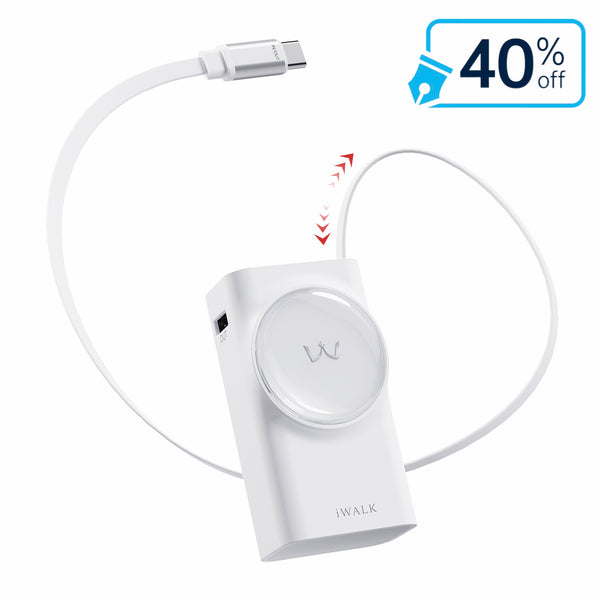 iWALK LinkPod 10000mAh Portable Charger with Built-in USB-C Cable For  iPhone 17/16//15/14/13 Series