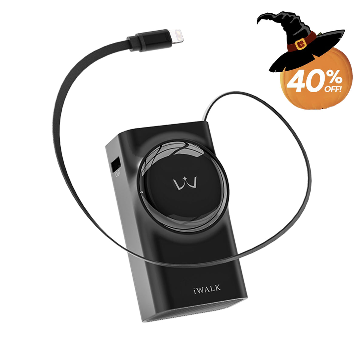 iWALK 10000 mAh Power Bank with Built-in Cable for iPhone 14/13/12 for sale