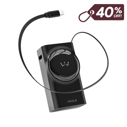 iWALK 10000 mAh Power Bank with Built-in Cable for iPhone 14/13/12 for sale