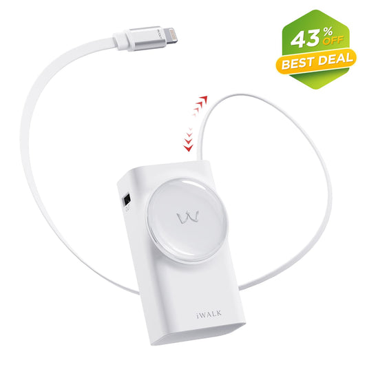 iWALK 10000 mAh Power Bank with Built-in Cable for iPhone 14/13/12 for sale