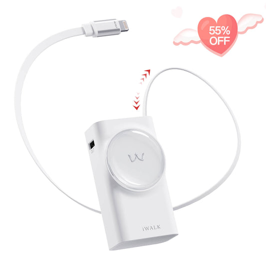 iWALK LinkPod Portable Charger with Built-in 2.3ft Lightning Cable