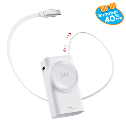 iWALK 10000 mAh Power Bank with Built-in Cable for iPhone 14/13/12 for sale